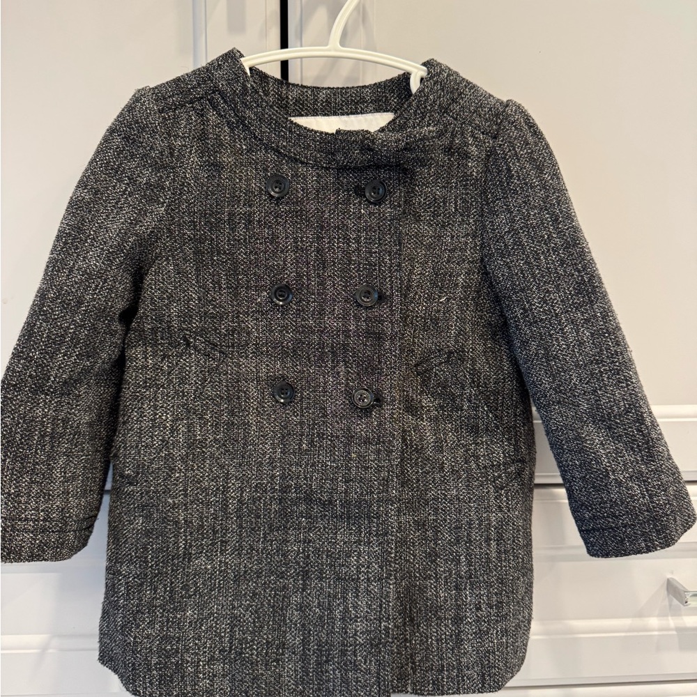 Burberry Charcoal Kids Pea Coat